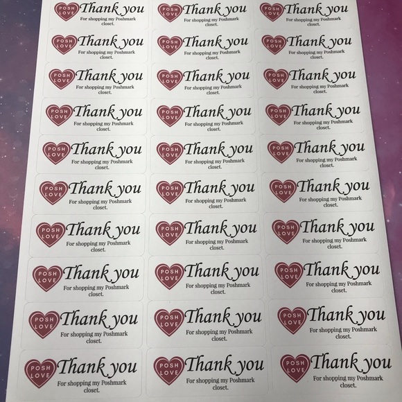 90 thank you for shopping my closet stickers - Picture 4 of 4